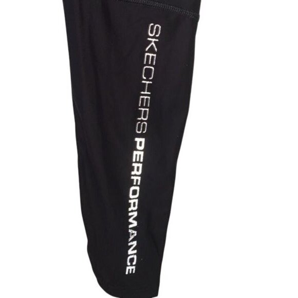 Skechers Performance Black & Neon Yellow Reflective Athletic Pants M - Picture 3 of 10
